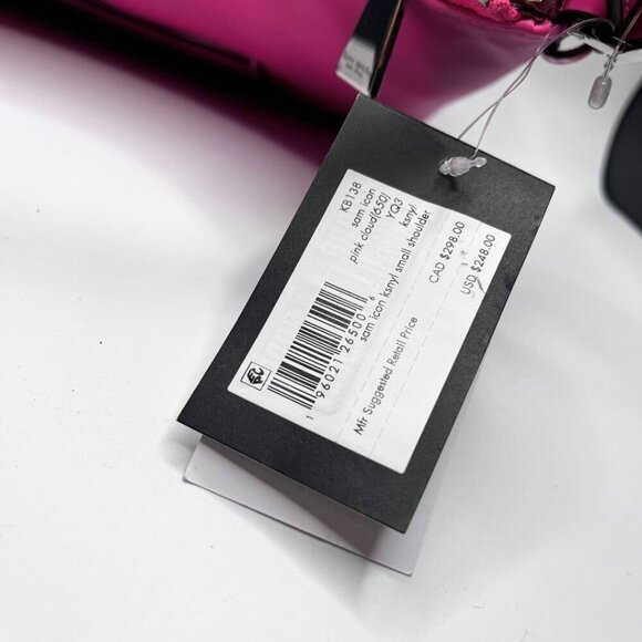 KATE SPADE SAM ICON KSNYL NYLON SMALL SHOULDER BAG IN PINK CLOUD - OS - Picture 9 of 12